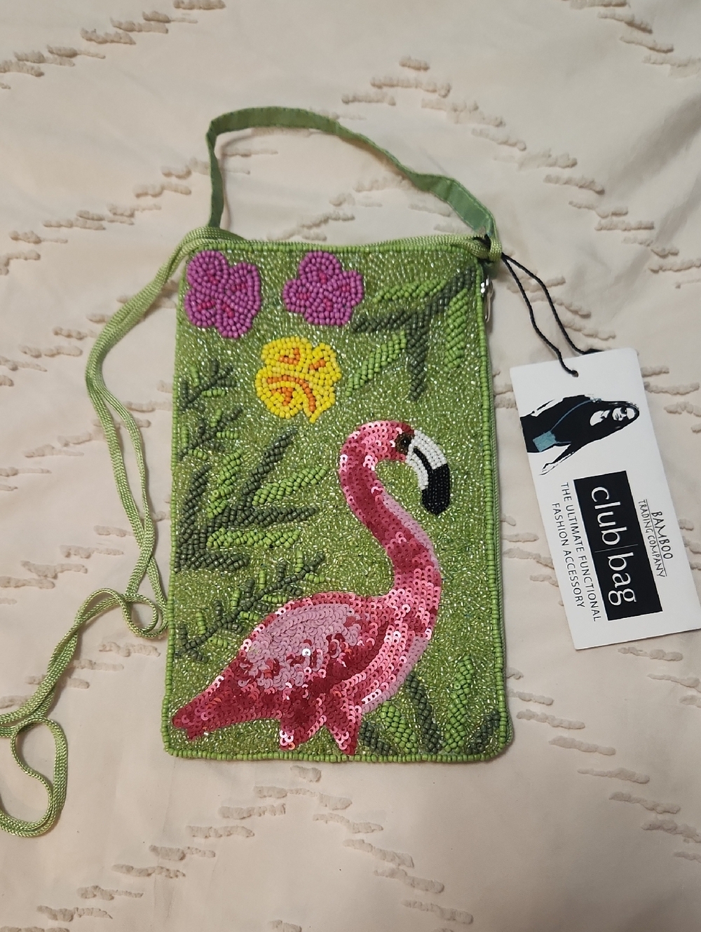 Bamboo Trading Company Lime Green Small Wristlet Pouch